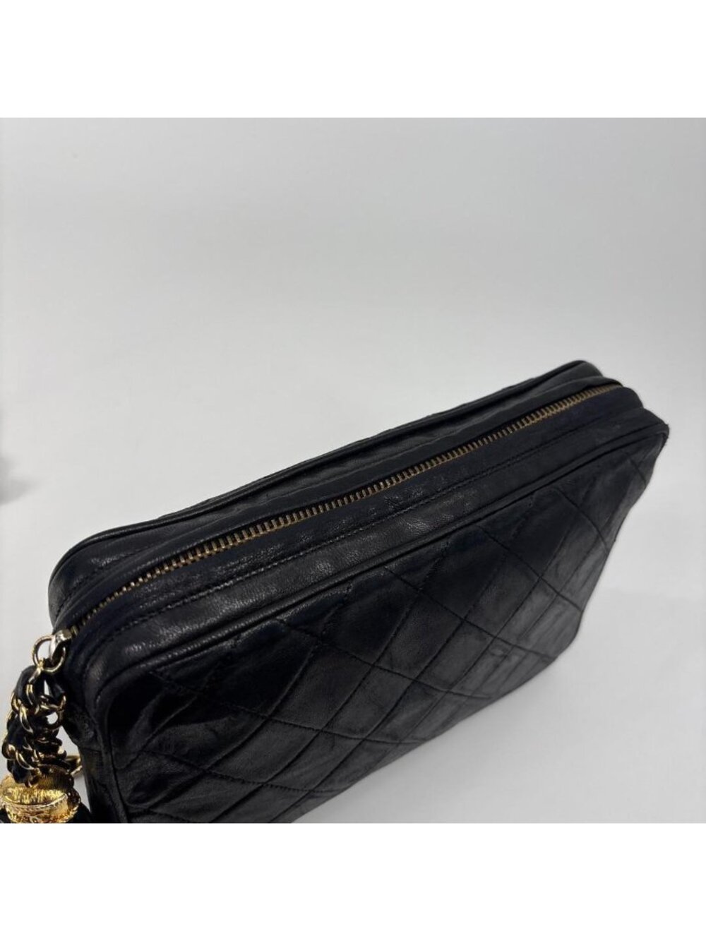 Chanel Quilted Lambskin Shoulder Bag Black Fringe - Picture 6 of 13